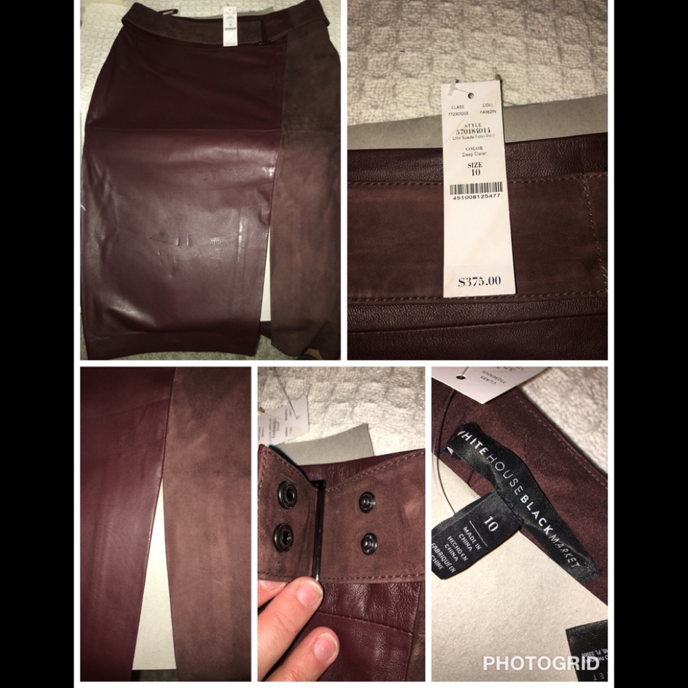 Beautiful leather pencil skirt with belt